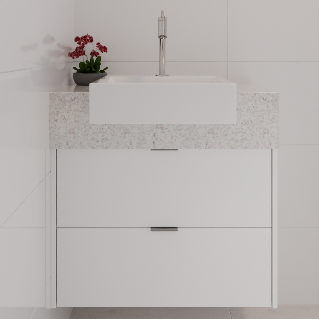 Armário de Banheiro Gaveteiro Branco Tx (Sudoeste / Bias Fortes - Apt 03 04 / Suite)