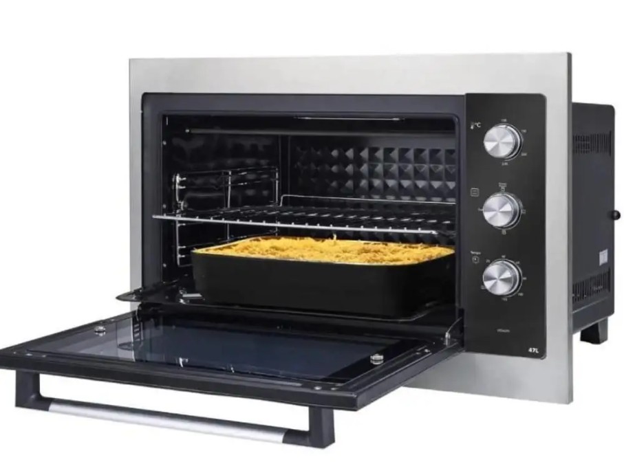 Forno elétrico de embutir philco pfe47e preto com bordas inox 47l