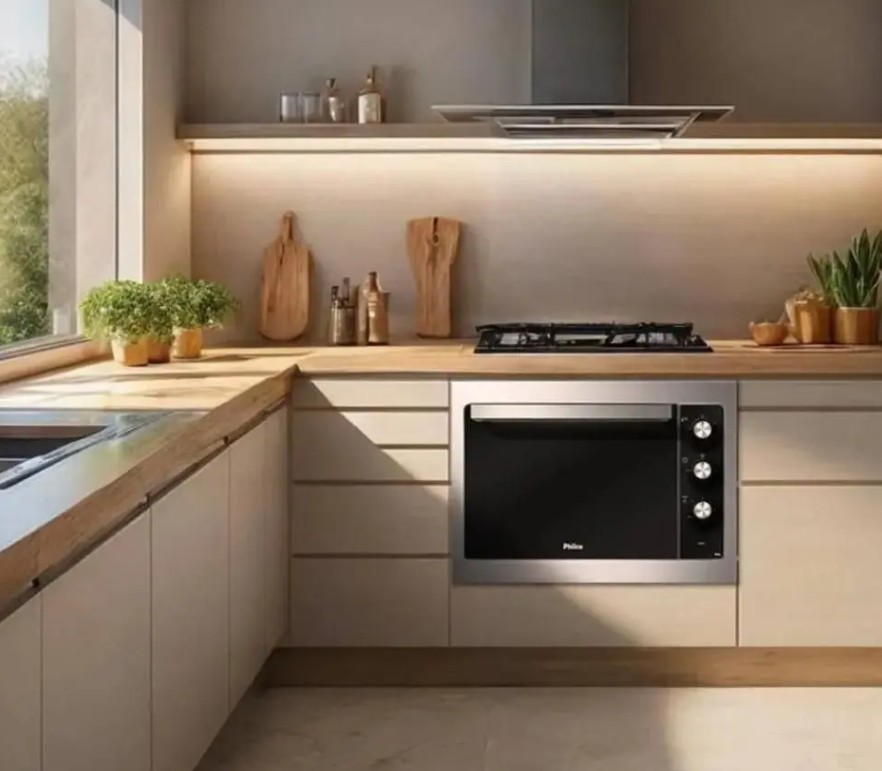 Forno elétrico de embutir philco pfe47e preto com bordas inox 47l