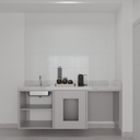 Armário Cozinha Inferior com Nicho para Lava e Seca Cinza Cobalto (Sudoeste / Bias Fortes – Apt 03 04) Bambirra BF 1301