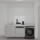 Armário Cozinha Inferior com Nicho para Lava e Seca Cinza Cobalto (Sudoeste / Bias Fortes – Apt 03 04) Bambirra BF 1301