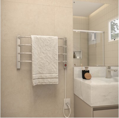 Toalheiro Térmico de Parede 127V (110V) Prata Brilhante Flape