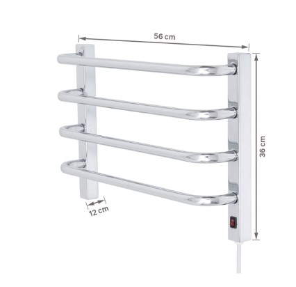 Toalheiro Térmico de Parede 127V (110V) Prata Brilhante Flape