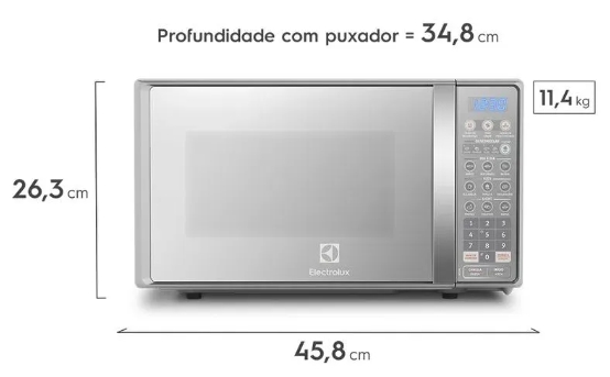 Microondas Electrolux 20L cor Inox Espelhado com Função Tira Odor (MT30S)