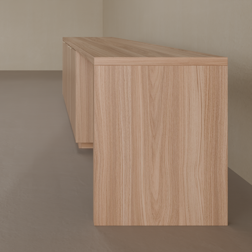 Rack e Escrivaninha Louro Freijó (Sudoeste / Vale do Sereno – Apt 01 04 05 06 09 10)