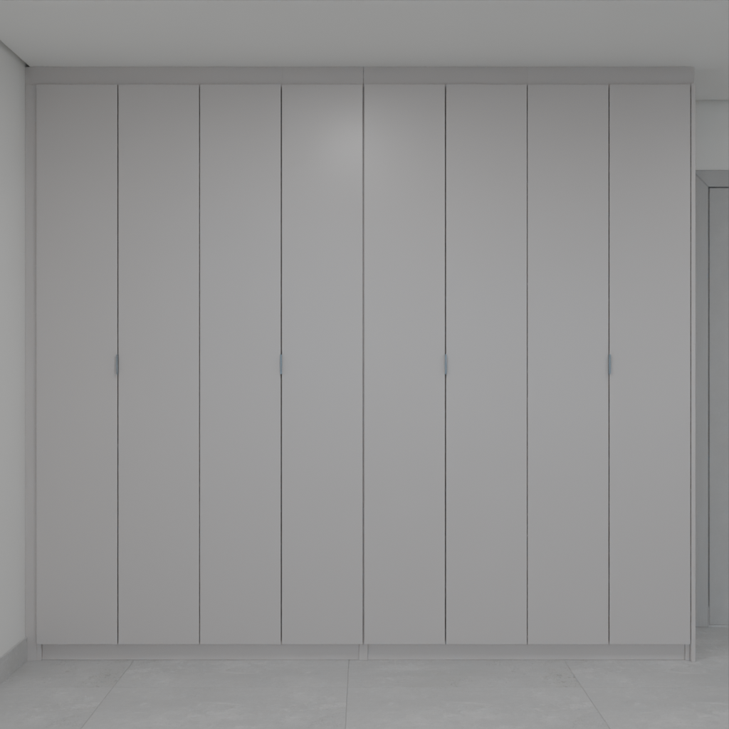 Armário Quarto 8 Portas de Giro Cinza Cobalto (Sudoeste / Vale do Sereno – Apt 01 04 05 06 09 10)