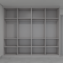 Armário Quarto 8 Portas de Giro Cinza Cobalto (Sudoeste / Vale do Sereno – Apt 01 04 05 06 09 10)