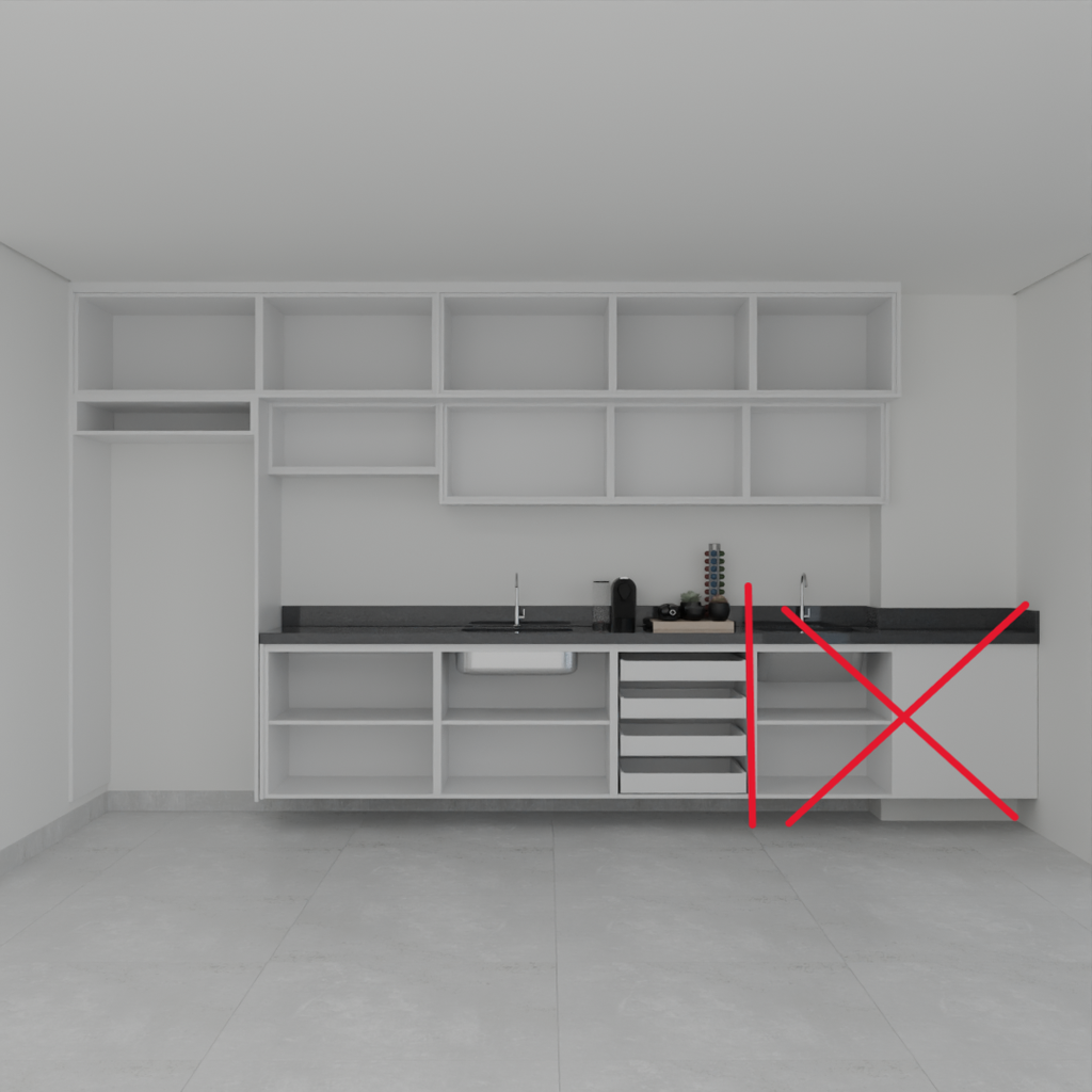 Armário Cozinha Completo Cinza Cobalto (Sudoeste / Vale do Sereno – Apt 01 04 05 06 09 10)