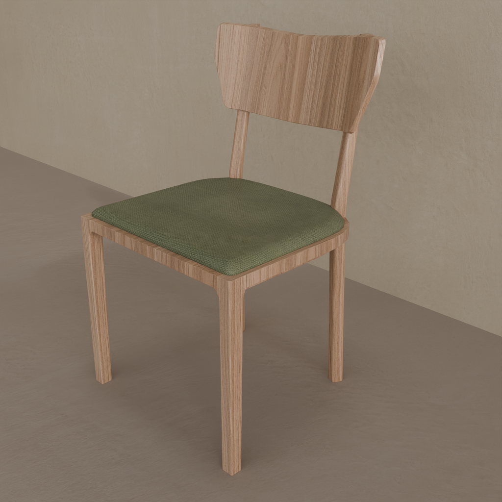 Cadeira Ali Madeira Imbuia | Tecido B 20224