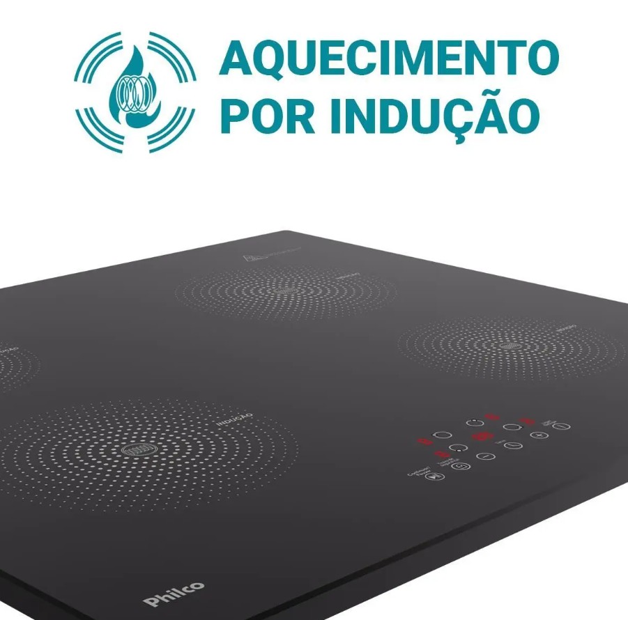 Fogão De Mesa Cooktop 4 Bocas Indução Philco PCT40A 220V