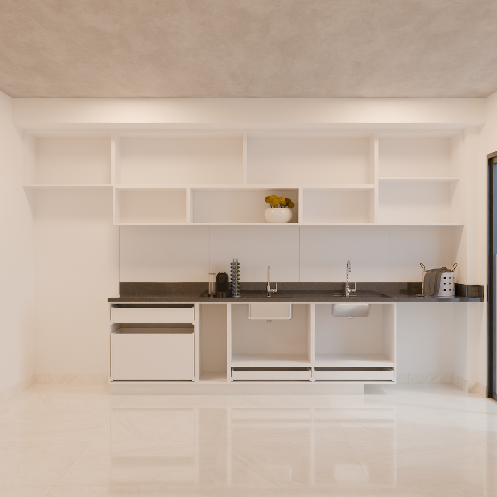 Armário Cozinha Bancada Branco TX (Sudoeste / Contorno – Apt 05 06 Pav 03 04 05)