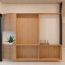 Armário Cozinha Apoio Amadeirado + Muxarabi Metal Preto (Sudoeste / Contorno – Apt 05 06 Pav 03 04 05)