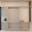 Armário Cozinha Apoio Cinza Fossil + Muxarabi Metal Preto (Sudoeste / Contorno – Apt 05 06 Pav 03 04 05)