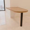 Mesa de Jantar 140 x 90 x 80 cm (LxPxA) Amadeirada + Tampo de Vidro