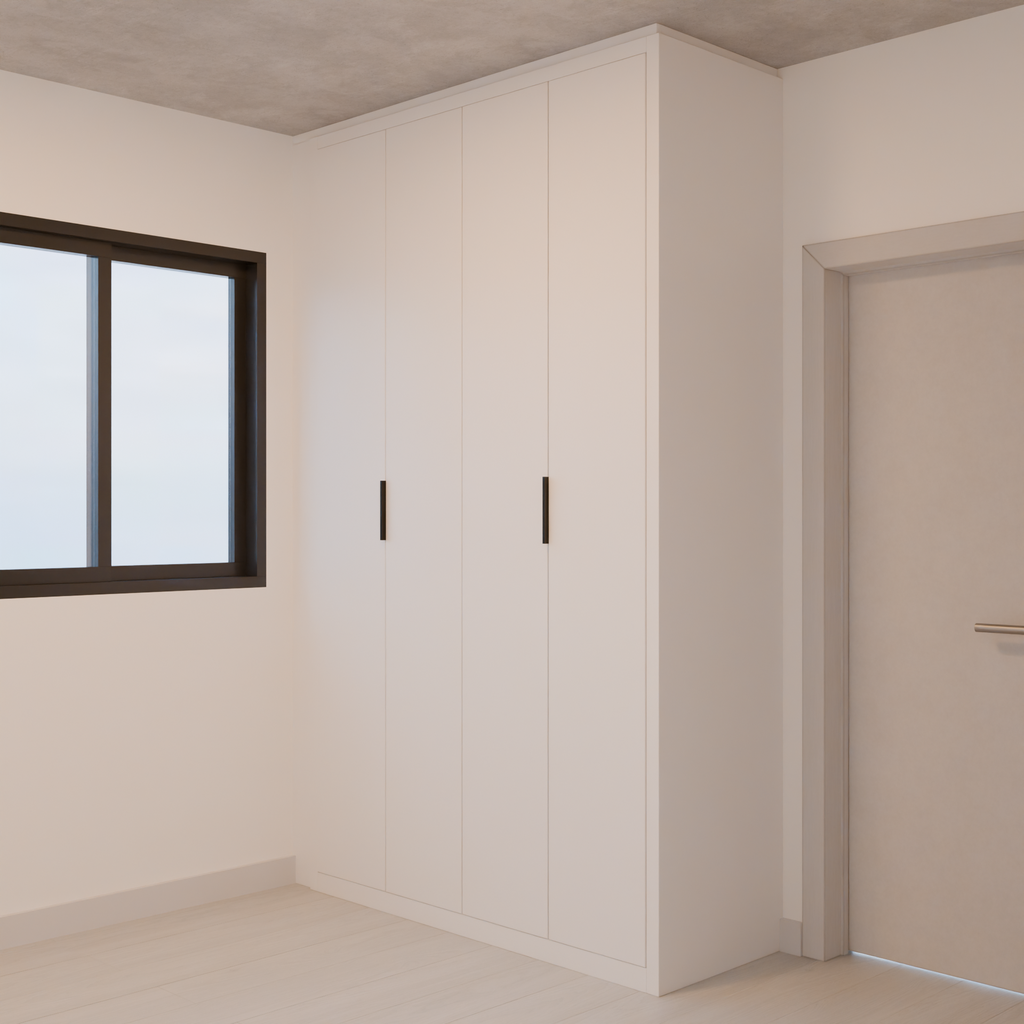 Armário Quarto 4 portas de giro Branco TX (Sudoeste / Contorno – Apt 05 06 Pav 03 04 05)