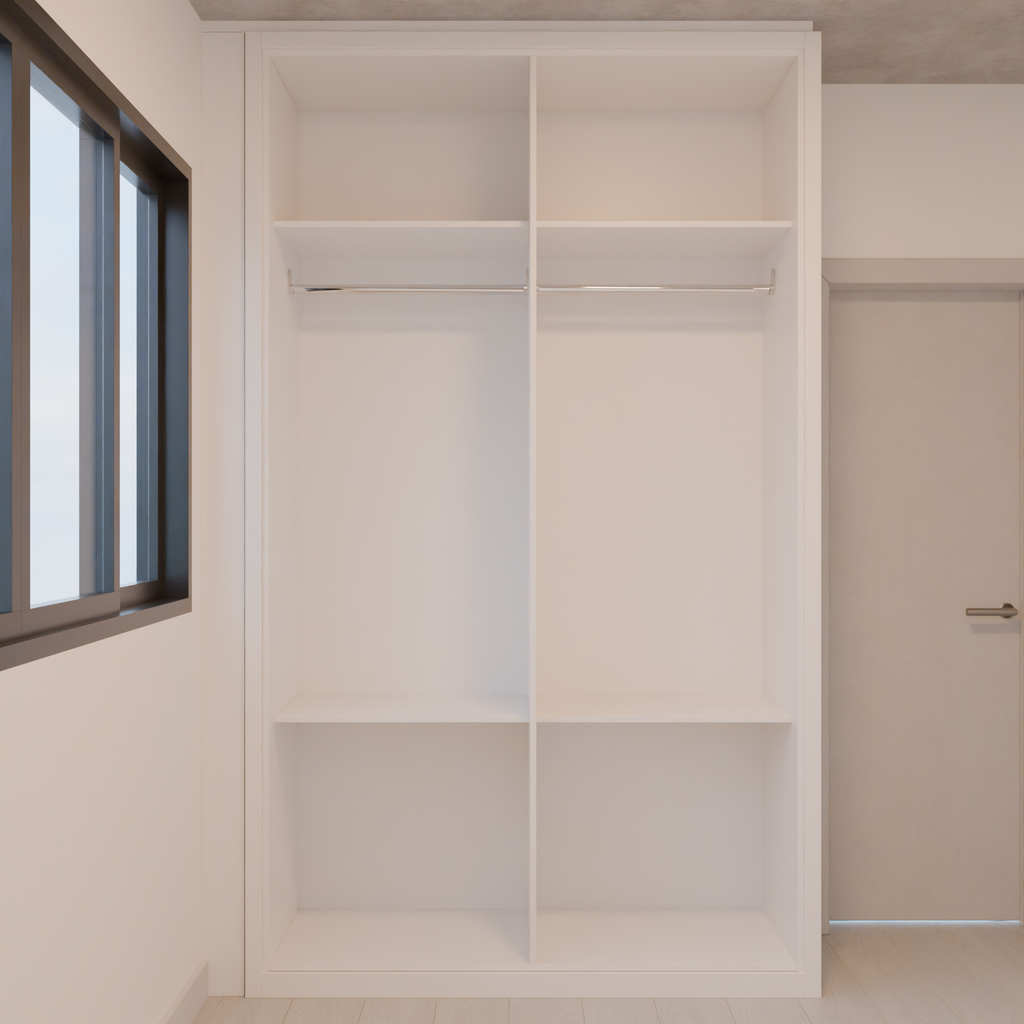 Armário Quarto 4 portas de giro Branco TX (Sudoeste / Contorno – Apt 05 06 Pav 03 04 05)