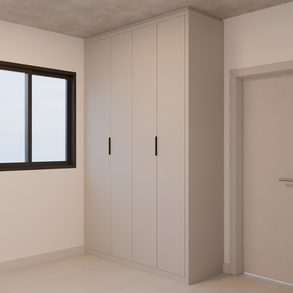 Armário Quarto 4 portas de giro Cinza Fossil (Sudoeste / Contorno – Apt 05 06 Pav 03 04 05)