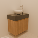 Armário do Lavabo com Porta de Giro Amadeirado (Sudoeste / Contorno – Apt 05 06 Pav 03 04 05)