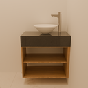 Armário do Lavabo com Porta de Giro Amadeirado (Sudoeste / Contorno – Apt 05 06 Pav 03 04 05)