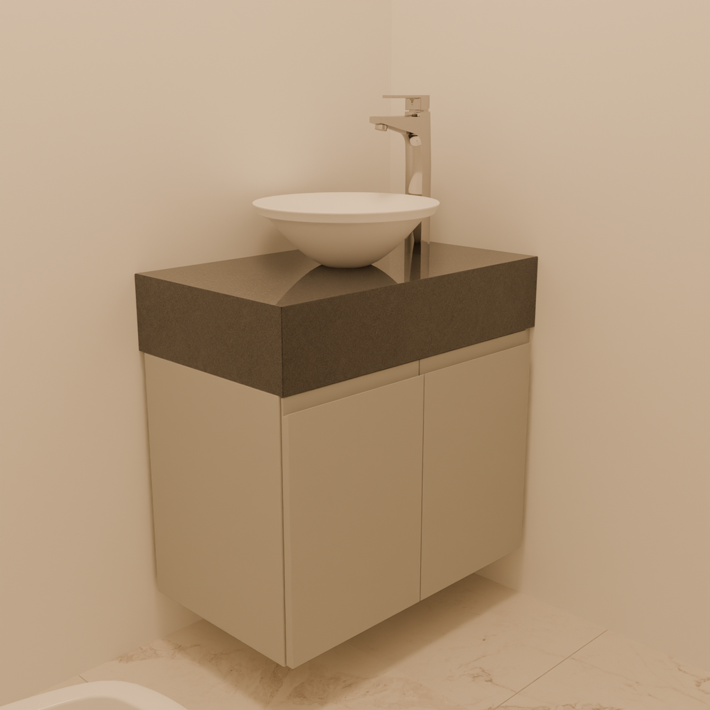 Armário do Lavabo com Porta de Giro Cinza Fossil (Sudoeste / Contorno – Apt 05 06 Pav 03 04 05)