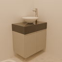 Armário do Lavabo com Porta de Giro Cinza Fossil (Sudoeste / Contorno – Apt 05 06 Pav 03 04 05)