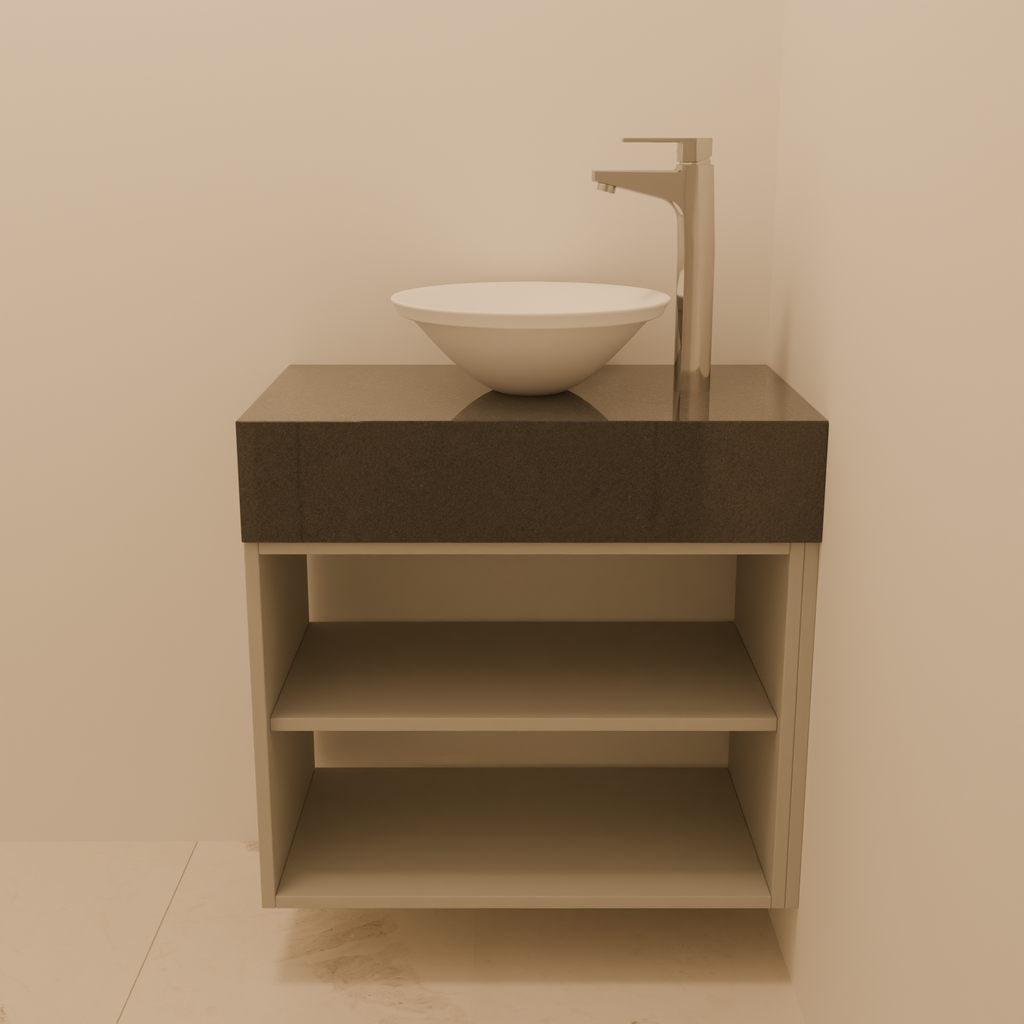 Armário do Lavabo com Porta de Giro Cinza Fossil (Sudoeste / Contorno – Apt 05 06 Pav 03 04 05)