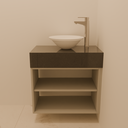 Armário do Lavabo com Porta de Giro Cinza Fossil (Sudoeste / Contorno – Apt 05 06 Pav 03 04 05)