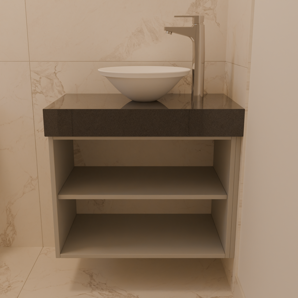 Armário de Banheiro com Porta de Giro Cinza Fossil (Sudoeste / Contorno – Apt 05 06 Pav 03 04 05)