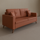 Sofá Viena 1,90 m Linho Terracota Cor 1368 com dois braços de 15cm de largura