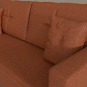 Sofá Viena 1,90 m Linho Terracota Cor 1368 com dois braços de 15cm de largura