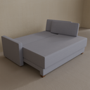 Sofá Cama Caique 2,00 m Linho Cinza Claro 1366 com dois braços de 10cm de largura