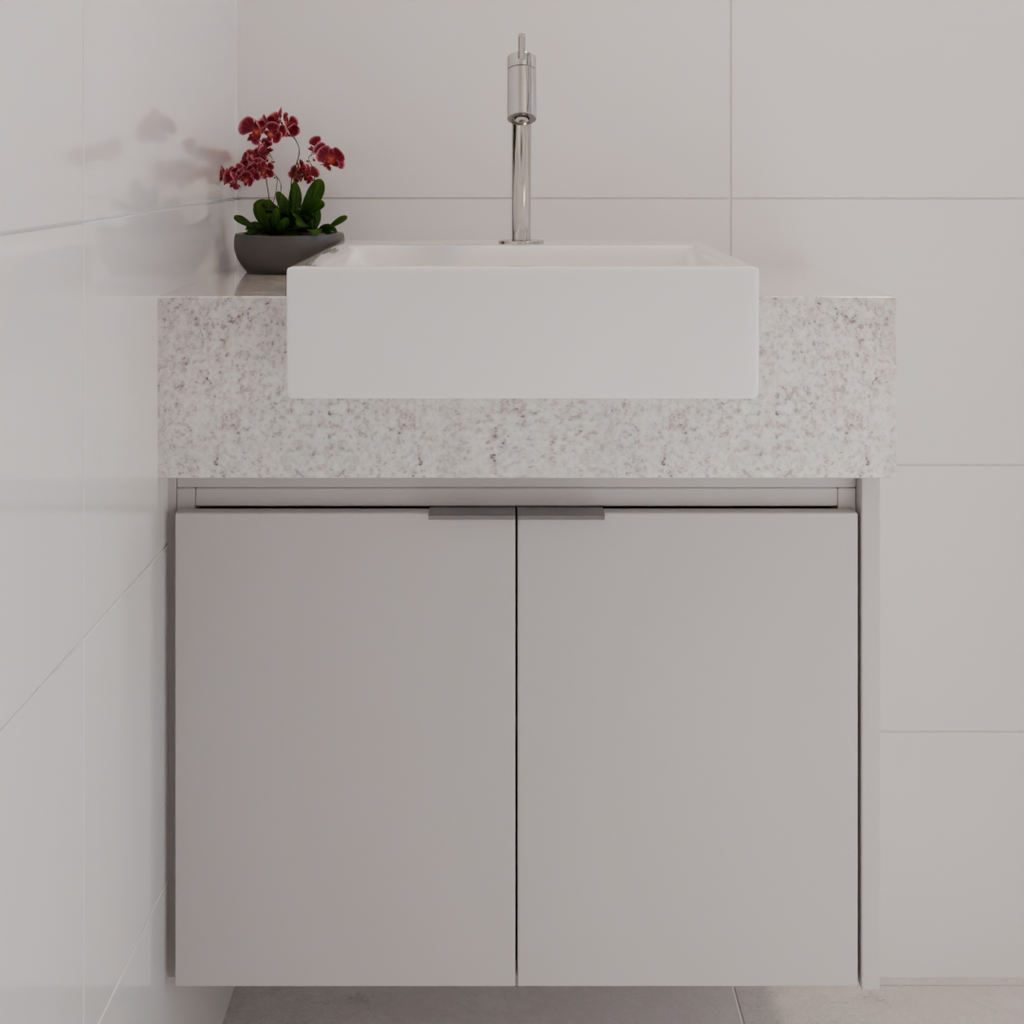 Armário de Banheiro Porta de Giro Cinza Cobalto (Sudoeste / Bias Fortes - Apt 01 02 05 06)