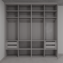 Armário Quarto 4 Portas com Gavetas de Giro Cinza Cobalto (Sudoeste / Bias Fortes - Apt 01 02 05 06) (CxB)
