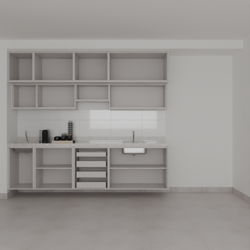 Armário Cozinha Branco Tx (Sudoeste / Bias Fortes - Apt 07 11)