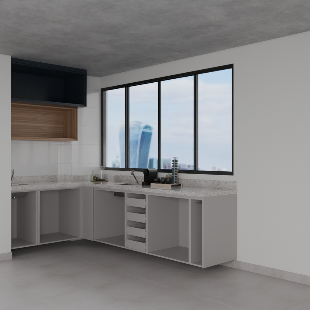 Armário Cozinha Branco Tx (Sudoeste / Bias Fortes - Apt 07 11)