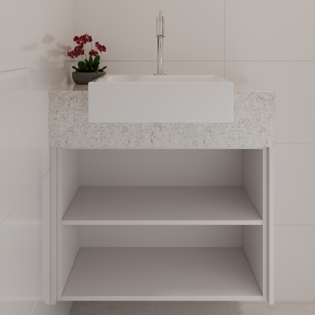 Armário de Banheiro Porta de Giro Branco Tx (Sudoeste / Bias Fortes - Apt 03 04 / Suite)