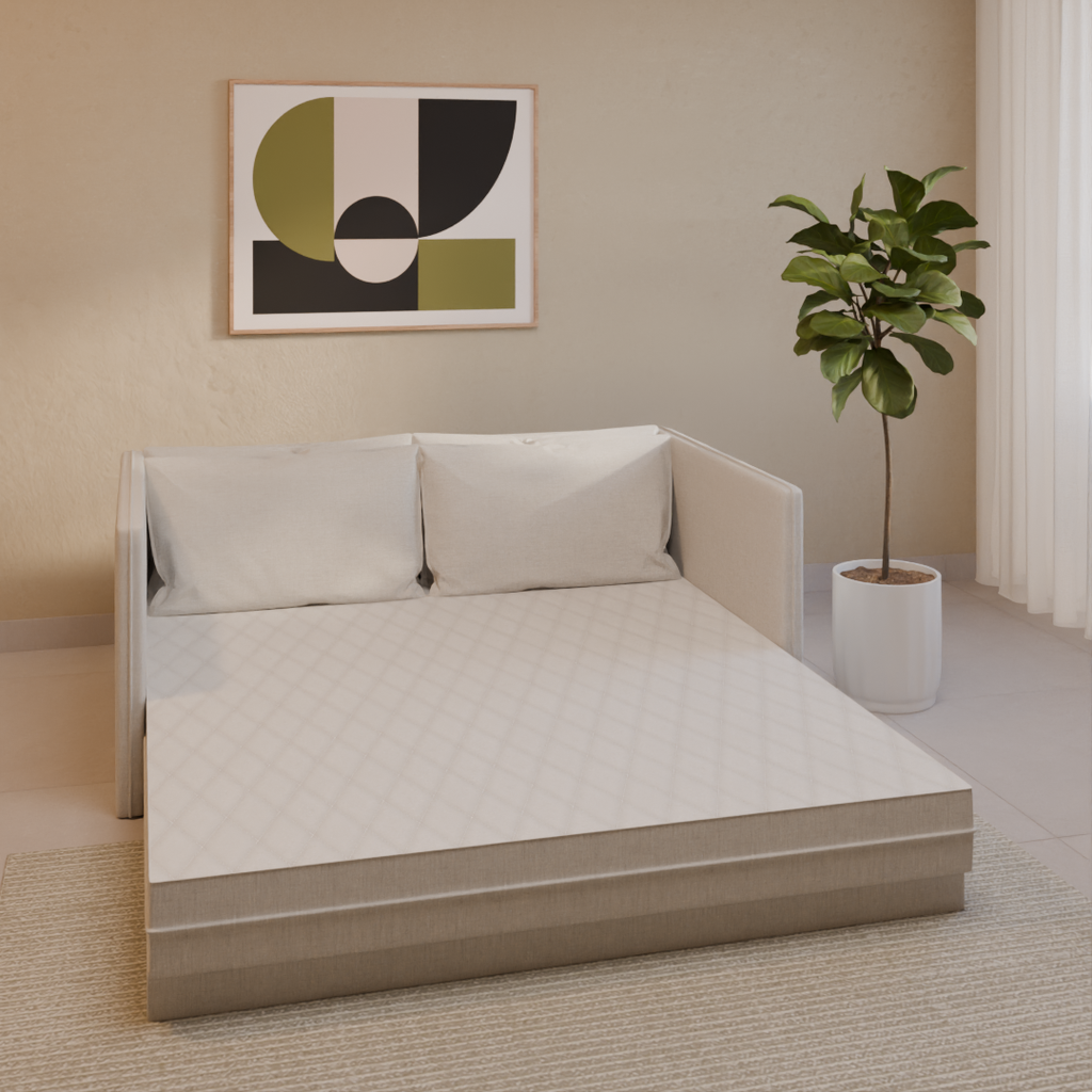 Sofá-Cama Dom Noa Studio 177x107x94cm (LxPxA) Poliéster Cinza Claro