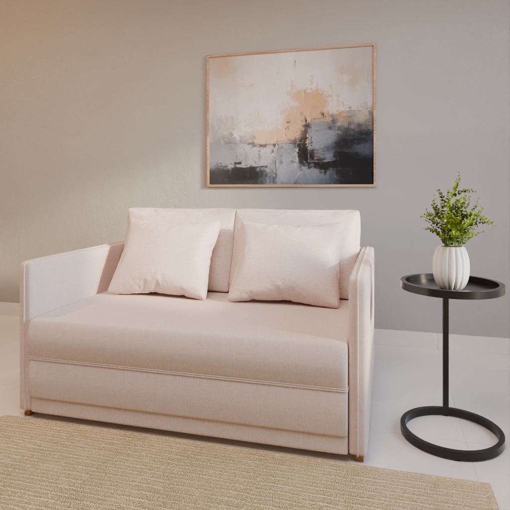 Sofá-Cama Charlie Sofani 150x100x90cm (LxPxA) Cinza Claro