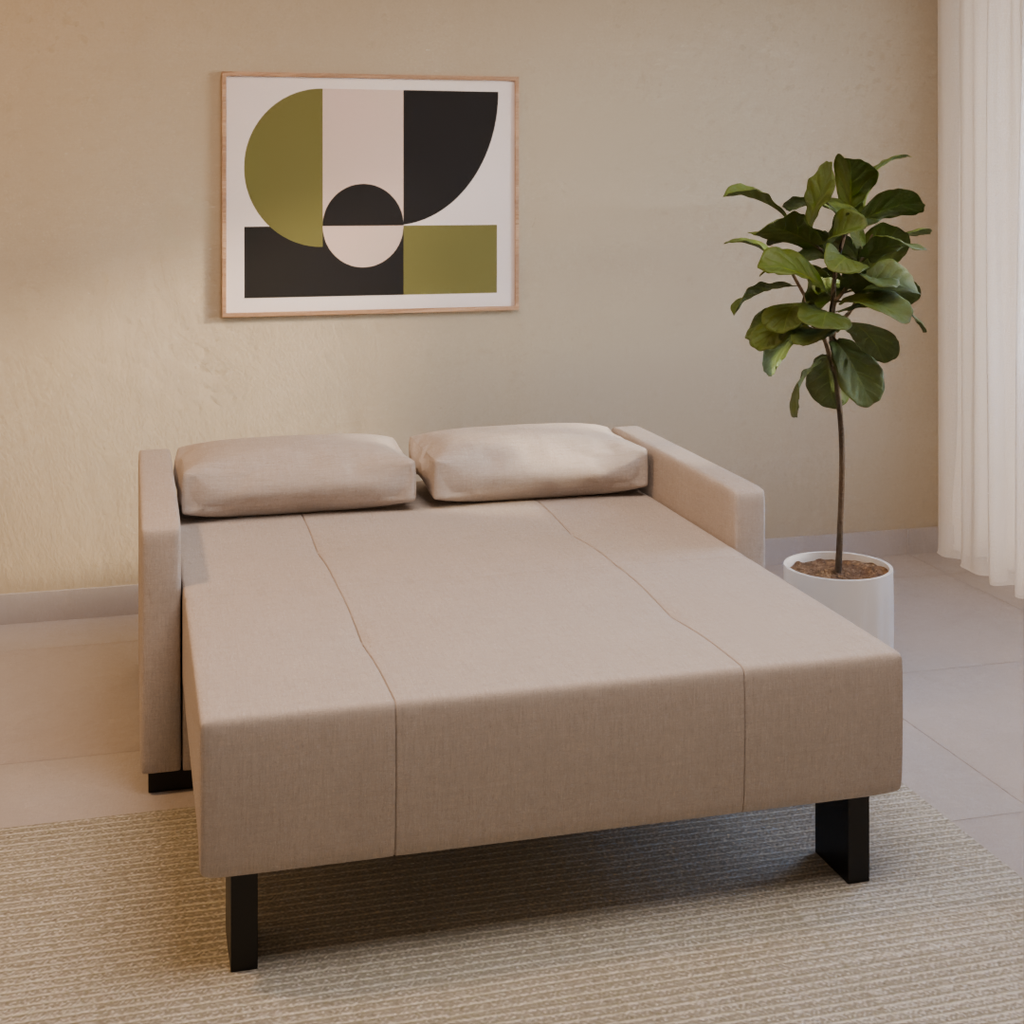 Sofá-Cama Lia Sofani 164x105x92cm (LxPxA) Cinza Claro