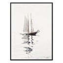 Conjunto 2 Quadros Winslow Homer Escuna 02 Mastros e Gato Escondido Moldura Crua Vidro 50 x 70