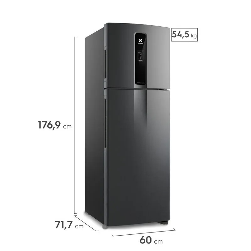 Geladeira Electrolux Frost Free Duplex Efficient com AutoSense cor Inox Look 390L (IF43S)