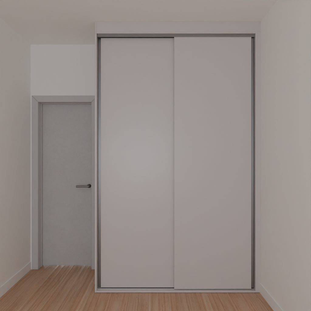 Armário Quarto Solteiro Long Stay Porta de Correr Cinza Cobalto (Sudoeste / Bias Fortes - Apt 07 e 11)
