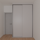 Armário Quarto Solteiro Long Stay Porta de Correr Cinza Cobalto (Sudoeste / Bias Fortes - Apt 07 e 11)