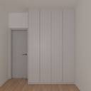 Armário Quarto Solteiro Short Stay Porta de Giro Cinza Cobalto (Sudoeste / Bias Fortes - Apt 07 e 11)