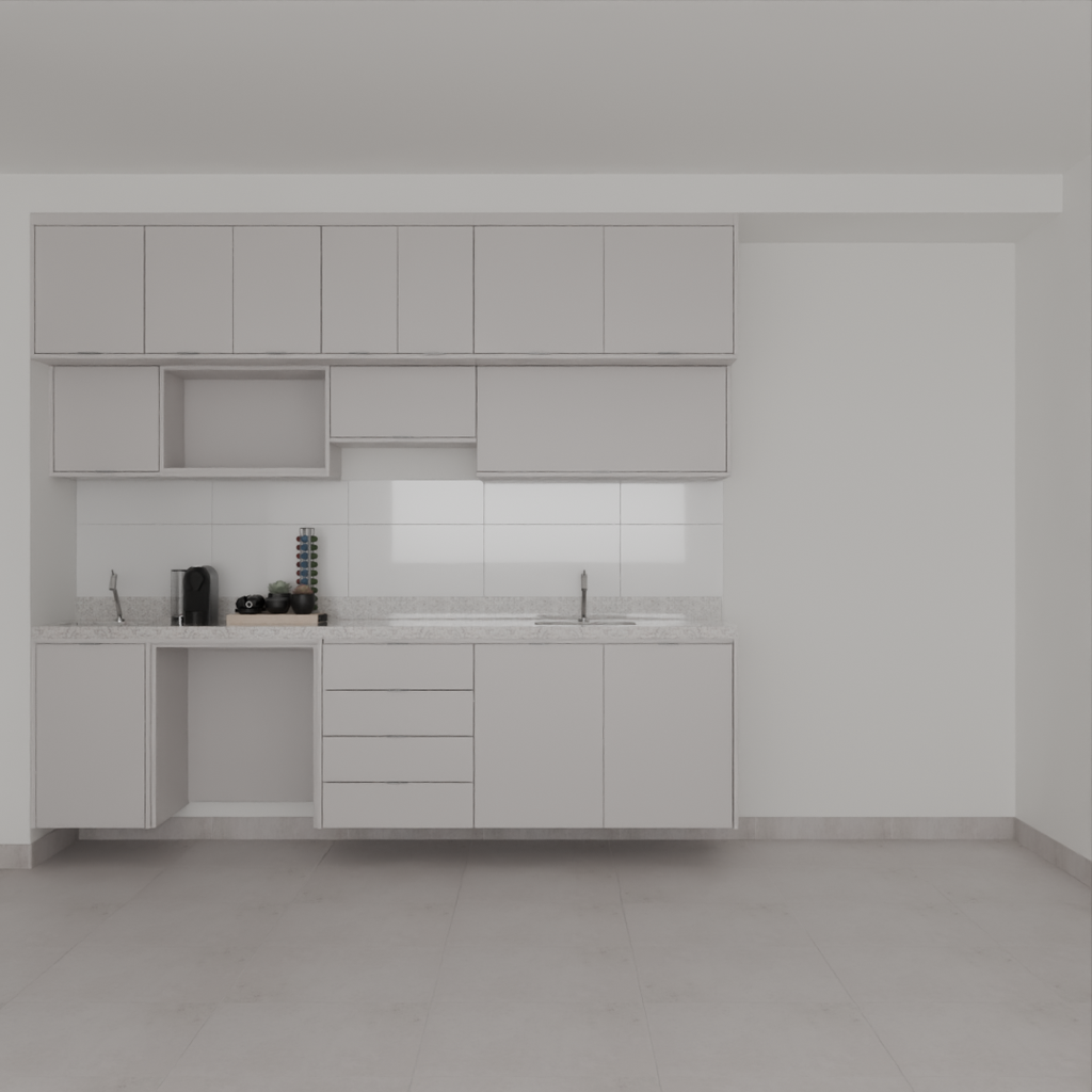 Armário Cozinha Long Stay Cinza Cobalto (Sudoeste / Bias Fortes - Apt 07 e 11)