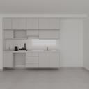 Armário Cozinha Long Stay Cinza Cobalto (Sudoeste / Bias Fortes - Apt 07 e 11)