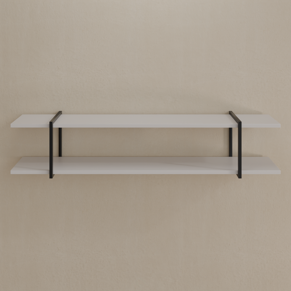 Conjunto de 2 Prateleiras Long Stay Smart 180 cm x 26 cm Cinza