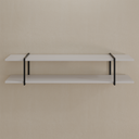 Conjunto de 2 Prateleiras Long Stay Smart 180 cm x 26 cm Cinza