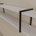 Conjunto de 2 Prateleiras Long Stay Smart 180 cm x 26 cm Cinza