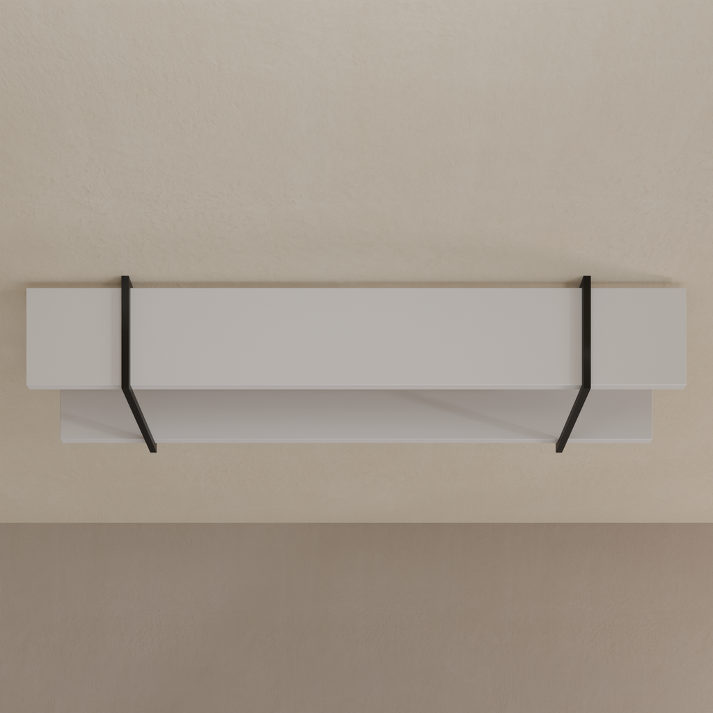 Conjunto de 2 Prateleiras Long Stay Smart 180 cm x 26 cm Cinza